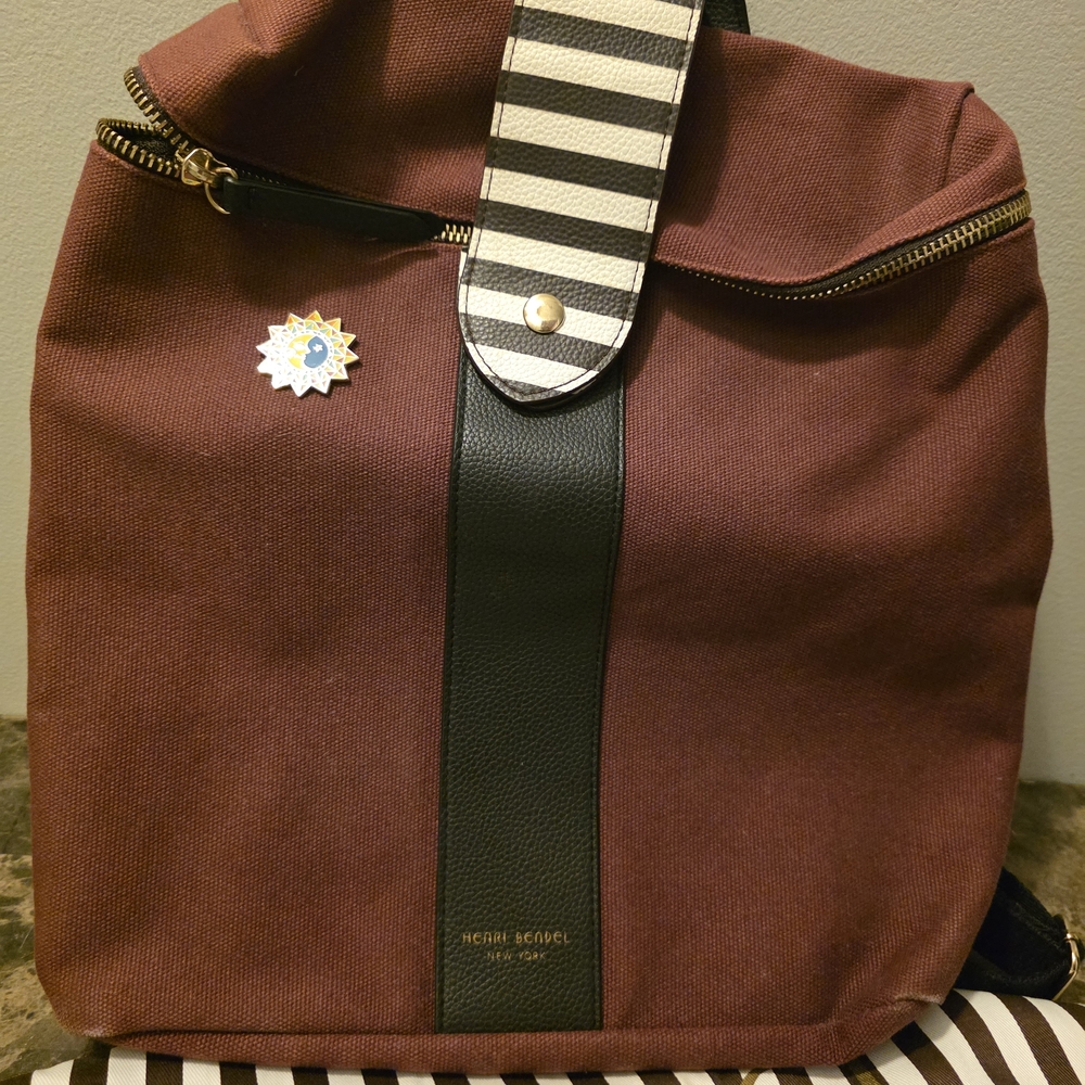 Henri Bendel Canvas Convertible Purse In Burgundy